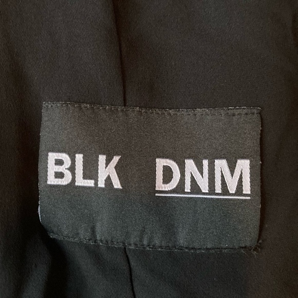 BLK DNM satin lapel open tuxedo style jacket in black. Size small. - Picture 2 of 5